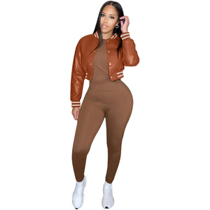 Chaqueta de béisbol para mujer, chaqueta universitaria para mujer con manga larga, calidad superior, chaqueta de satén con letras para mujer - Product Image 3