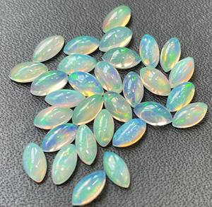 Opale d'Éthiopie Naturelle Marquise 4x8mm Cabochon à Dos Plat-Superbe Qualité Multifice Opale Lâche Marquise Cabochon Pierres Précieuses - Product Image 3