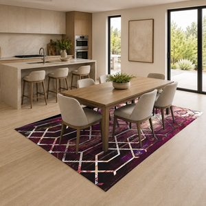 <b>RUGS</b> DEPOT LXDP-0334 Wholesale Red <b>Burgundy</b> Minimalist Designer Digital Printed Machine Washable Chenille Area <b>Rug</b> Non Slip - Product Image 4