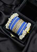 Nouvelle collection de bijoux élégants pour femmes, bracelets de mariage avec pendentifs Jhumka, bracelet en métal, bracelets pour femmes, ensembles Kada Kungan