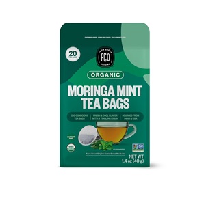 FGO Organic Moringa Mint <b>Tea</b>, 20 Count, Eco-Conscious Herbal <b>Tea</b> Bags, Resealable Bag - Product Image 1