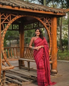 ผ้าซารีงานปักโครเชต์ดีไซน์เนอร์ GEORGette & KAJU KATRI พร้อมลายพิมพ์ดิจิทัล สำหรับงานปาร์ตี้สไตล์บอลลีวูด ลายพิมพ์ดิจิทัล ดีไซน์ล่าสุด - Product Image 1