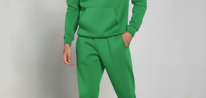 Conjunto Deportivo Informal Unisex Verde 100% Algodón Felpa, Diseño Sólido con Capucha, Ropa Urbana Antibacteriana y Transpirable para Invierno - Product Image 5