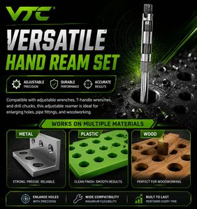 5 Piece <b>Reamer</b> Tool Set Precision Hole Sizing Handheld Reaming Tool for Metal Plastic and Wood - Product Image 3
