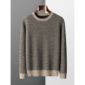 Sweat-shirt à col rond en coton lourd pour homme, taille plus, logo personnalisé, anti-boulochage, nouvelle arrivée, pull en polaire d'hiver, vente en gros - Product Image 3