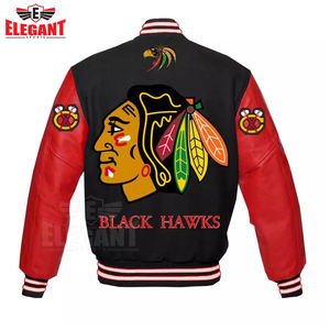 Vente en gros de vêtements de sport élégants en coton à la mode unisexe veste en cuir Letterman de baseball veste de baseball de haute qualité - Product Image 5