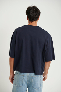 เสื้อยืดโอเวอร์ไซส์ทรงโอเวอร์ไซส์สำหรับผู้ชายผ้าคอตตอน100% ปรับแต่งสีพื้นสำหรับผู้ชายจาก2025 - Product Image 2