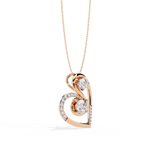 Venta al por mayor de collar de corazón de oro de 14 quilates para mujer IGI Certified 0.83ct Dual Lab-Grown Diamonds - Product Image 5