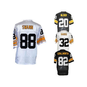 Maillots de football américain rétro cousus à l'ancienne Steeler 12 Bradshaw 32 Harris 36 Bettis 43 Polamalu 47 Blount 52 Webster 75 Greene - Product Image 6
