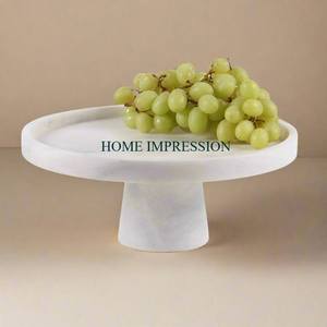 Proveedor de origen indio que vende diseño elegante decoración de boda mesa de comedor soporte de Pedestal de pastel de madera y mármol a la venta - Product Image 4