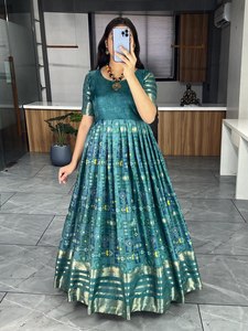 ชุดผ้าไหมนุ่มพิมพ์ลาย Anarkali ออกแบบล่าสุด - Product Image 3