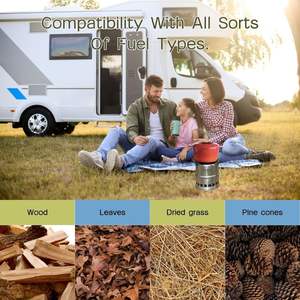 Estufa de leña duradera combinada para acampar al aire libre - Product Image 2