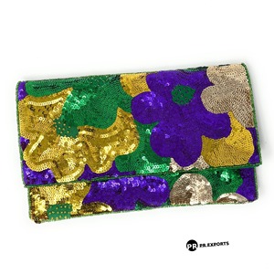 Pochette de luxe pliable à boutons perlés et rayures de course, design personnalisé, rouge et blanc, avec chaîne, pour mariage, soirée, mode géométrique - Product Image 5