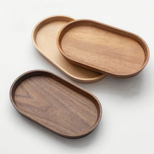 Plats à fruits en bois d'acacia et de hêtre écologiques, assiettes à sushi, plateau de service pour les fêtes, vente en gros, style campagnard, technique pigmentée - Product Image 6