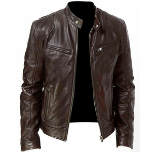 3: Venta al por mayor chaqueta de cuero de moda para hombres chaqueta de cuero PU de alta calidad chaqueta de cuero - Product Image 1