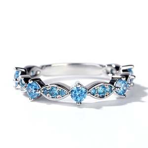 Jeulia Rhodium Plated <b>Sterling</b> <b>Silver</b> Round Cut Zircon Bezel Set <b>Band</b> <b>Ring</b> for Women - Product Image 1