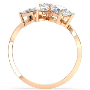 REYES Diseño Floral Chapado en oro rosa con Plata de Ley 925 Anillo de moissanita de 2,19 quilates para mujer Joyería fina en forma de corazón - Product Image 6