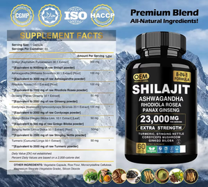 Cápsulas de Extracto de Shilajit del Himalaya 100% Puro 50:1, 500 mg con 50% de Ácido Fúlvico para Energía y Resistencia, para Hombres y Mujeres - Product Image 3