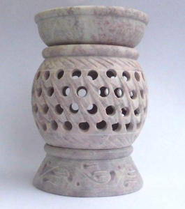 Compre un Portavelas de Piedra de Mármol Tallado a Mano con Diseño de Filigrana, Quemador Jali, Decoración para el Hogar y la Oficina - Product Image 4