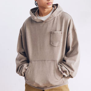 Sudadera Deportiva Unisex de Felpa Francesa, Estilo Vintage, Lavado Ácido, Hombros Caídos, Gruesa, para Invierno, al por Mayor - Product Image 1