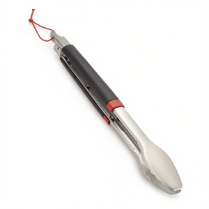 Pinces à barbecue en acier inoxydable chromé et noir de 40 cm 6317 - Outils de barbecue haut de gamme - Product Image 2