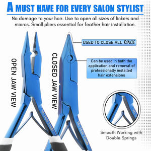 Juego exclusivo de herramientas para extensiones de cabello Microlink Bead Remover y prensar ambos alicates Microbead Double Spring Mango suave antideslizante - Product Image 4