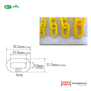 Chaîne plastique 6mm40M Jaune/Noir court Post Chaîne sur bobine - Product Image 3