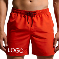 Short de bain tissé pour homme, style régulier, avec cordon de serrage et taille élastique, personnalisable OEM