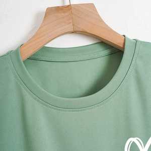 Camiseta Corta Informal de Alta Calidad para Mujer, Personalizable OEM, de Algodón/Fibra de Bambú, Transpirable, de Secado Rápido, Ligera, Lisa, para Fitness - Product Image 4