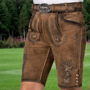 Short Lederhosen 100% coton personnalisé OEM Costume de fête à thème allemand Oktoberfest à motif solide pour les acheteurs en gros - Product Image 1