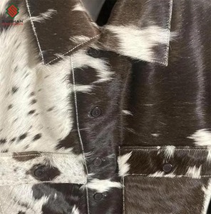 Veste en cuir de vache véritable pour femmes et hommes, style western, cuir naturel, fourrure, veste en cuir de vache western - Product Image 4