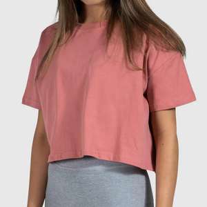 T-shirt court à col rond pour femme, décontracté, tendance, sexy, nouveau, été, lettres, manches courtes, couleur unie, t-shirts courts - Product Image 3