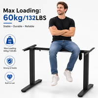 Pied de table de bureau ergonomique à manivelle pour bureau de direction, réglable en hauteur, pour position assise ou debout
