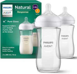 Biberón de cristal Philips Avent Natural Response 2X 240ml sin BPA para recién nacidos 1 mes + hecho de material PPSU - Product Image 1
