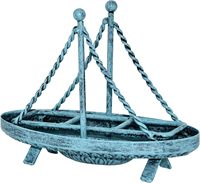 Porte-serviettes en métal en forme de voilier, distributeur de serviettes en papier de table, trieur de lettres, rangement de documents-Turquoise