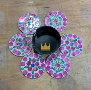 Vietnam Manufacturer's Mats & <b>Pads</b> Unique Mother of Pearl Coasters Set Mosaic Drink Coaster for <b>Coffee</b> Cup Low Price - Product Image 6