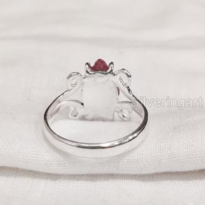 Anillo de Plata de Ley 925 con Piedra Natural de Rubí en Bruto para Mujer, Joyería Hippie con Anillo de Alambre, Piedra de Nacimiento de Julio - Product Image 5