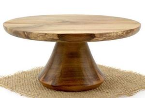 Premium Eco-Friendly Wooden Cake <b>Stand</b> Sturdy Base Dishwasher Safe Wide Circular Top for Dessert Table Presentation Weddings - Product Image 2