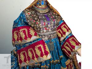 Vestido Tradicional Pakistaní Vintage para Pareja, Ropa Étnica Cultural Hecha a Mano para Bodas, Chaleco, Largo hasta el Suelo, Manga Larga, Floral - Product Image 2