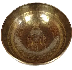 Large Bronze Tibetan Singing Bowl chakras healing meditation bowl deep sound therapy hand crafted art
