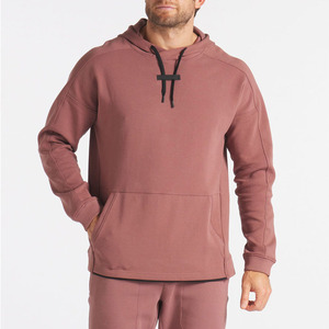 Sweat à capuche décontracté pour hommes avec cordon de serrage réglable poche kangourou sweat à manches longues haut athlétique - Product Image 1
