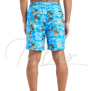 <b>Men's</b> <b>Elastic</b> <b>Waist</b> Mid Rise Swim Board <b>Shorts</b> 100% Polyester Stretch Fabric Wholesale Beachwear - Product Image 6