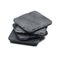 Ensemble de dessous-de-verre en ardoise naturelle de haute qualité avec bords brisés pour la table à prix abordable
