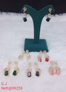 Exclusive Designer AD Collection for Women Peacock <b>Jhumkas</b> Stone Studded Drop Earrings in Multiple Colors Fashion Jewelry Sets - Product Image 6