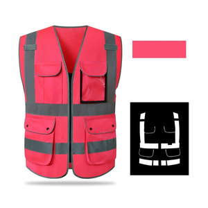 Gilet de sécurité avant à fermeture éclair haute visibilité bandes réfléchissantes orange Logo personnalisable moto réfléchissante - Product Image 3