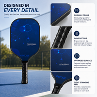 Raquette de pickleball en fibre de verre personnalisée et exclusive, ensemble complet, raquette de sport d'extérieur, 700 g, 14 mm d'épaisseur