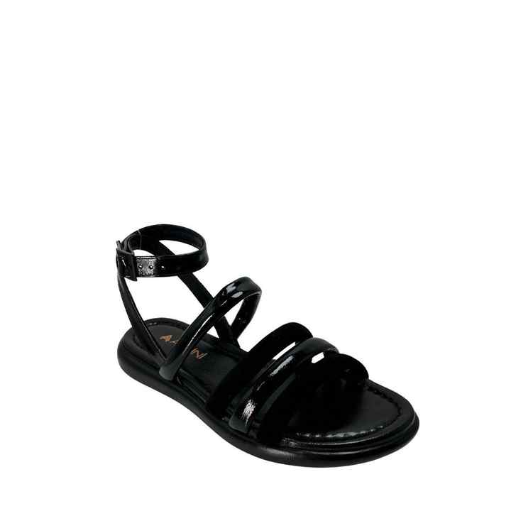 Women's Genuine Patent Leather Flat Sandals