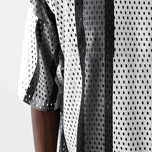 เสื้อยืดตาข่ายบอกซี่สำหรับผู้ชายทรงหลวมพร้อมโลโก้ออกแบบได้ตามต้องการ - Product Image 6