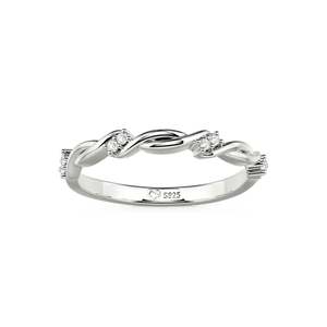 แหวนเงินแท้ทรงกลมประดับเพชรโมอิสซาไนต์สำหรับผู้หญิง - Product Image 3