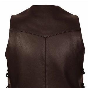 Meilleur prix Gilet de course moto en cuir personnalisé uni pour homme Saison d'hiver avec décoration boutonnée - Product Image 5